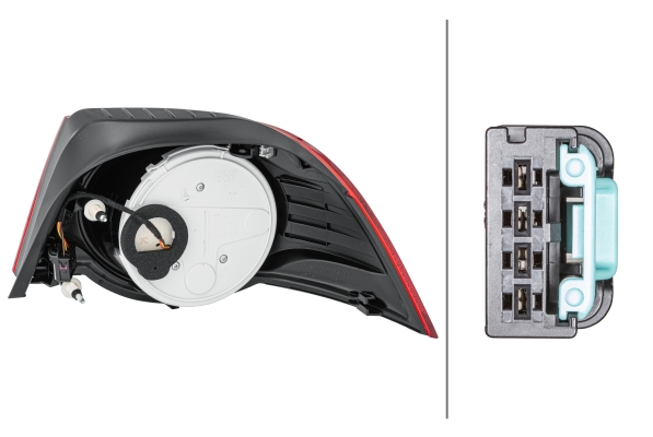 Hella 2VA 009 246-131 Luce Posteriore, Led, Cristallino/Rosso, Sezione Esterna Ece, Sx - 2