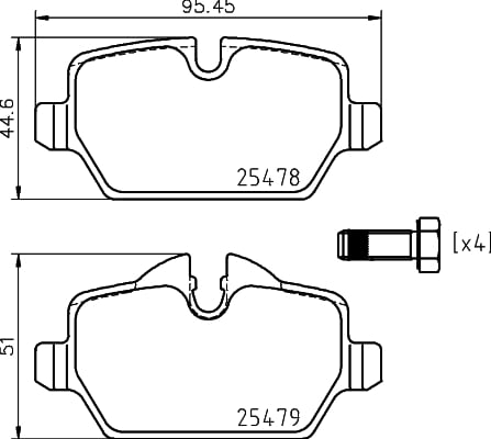 Kit Pastiglie Freno, Freno A Disco Hella 8DB 355 020-111