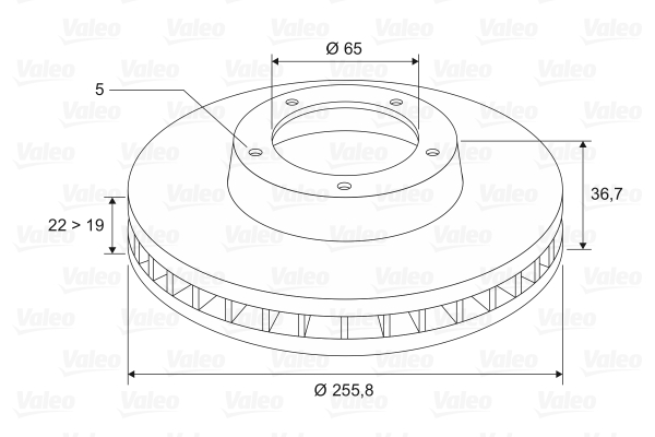 Valeo - Dischi Freno Oliati - 186603 - Confezione Contenente 2 Dischi Ventilati - Asse Anteriore - Design E Qualità Simili All'originale - Valeo, Esperto Di Frenatura Dal 1923 - 2