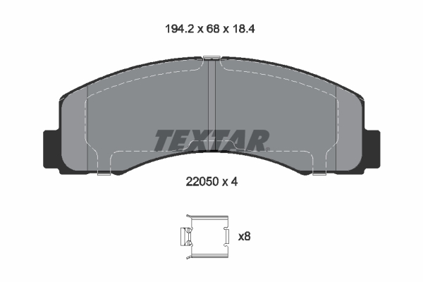 Kit Pastiglie Freno, Freno A Disco Textar 2205002