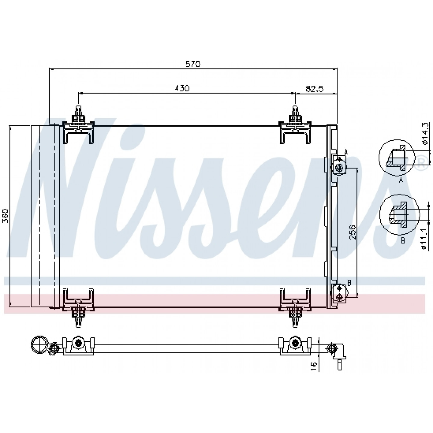 Condensatore climatizzatore NISSENS 94727 con essiccatore