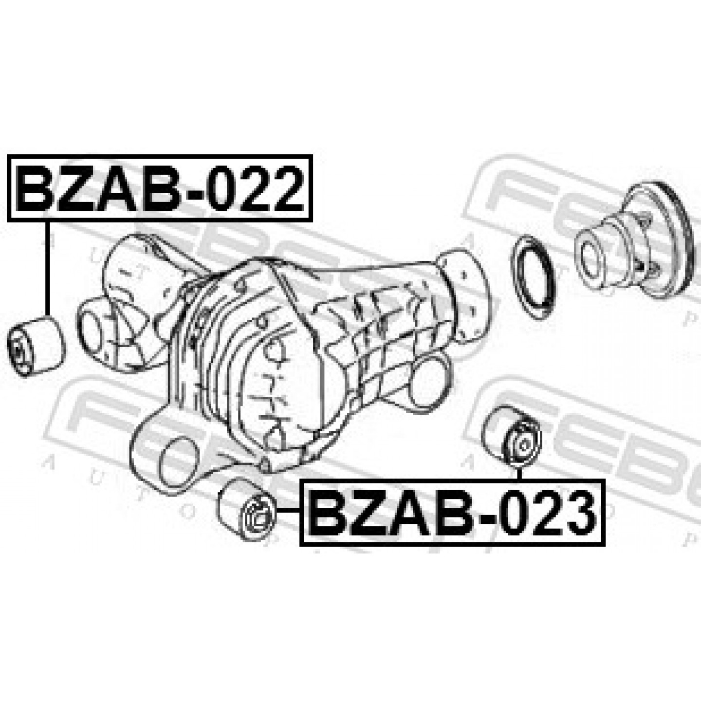 febest hab-023 supporto, differenziale - Ricambi auto MSR