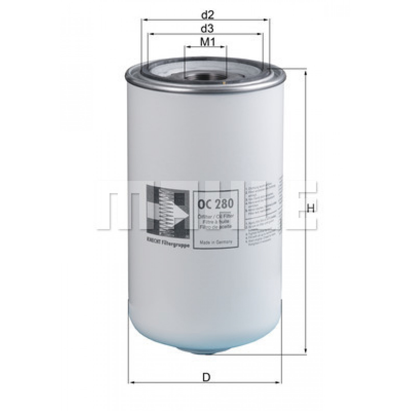 فلتر الزيت MAHLE ORIGINAL OC 280