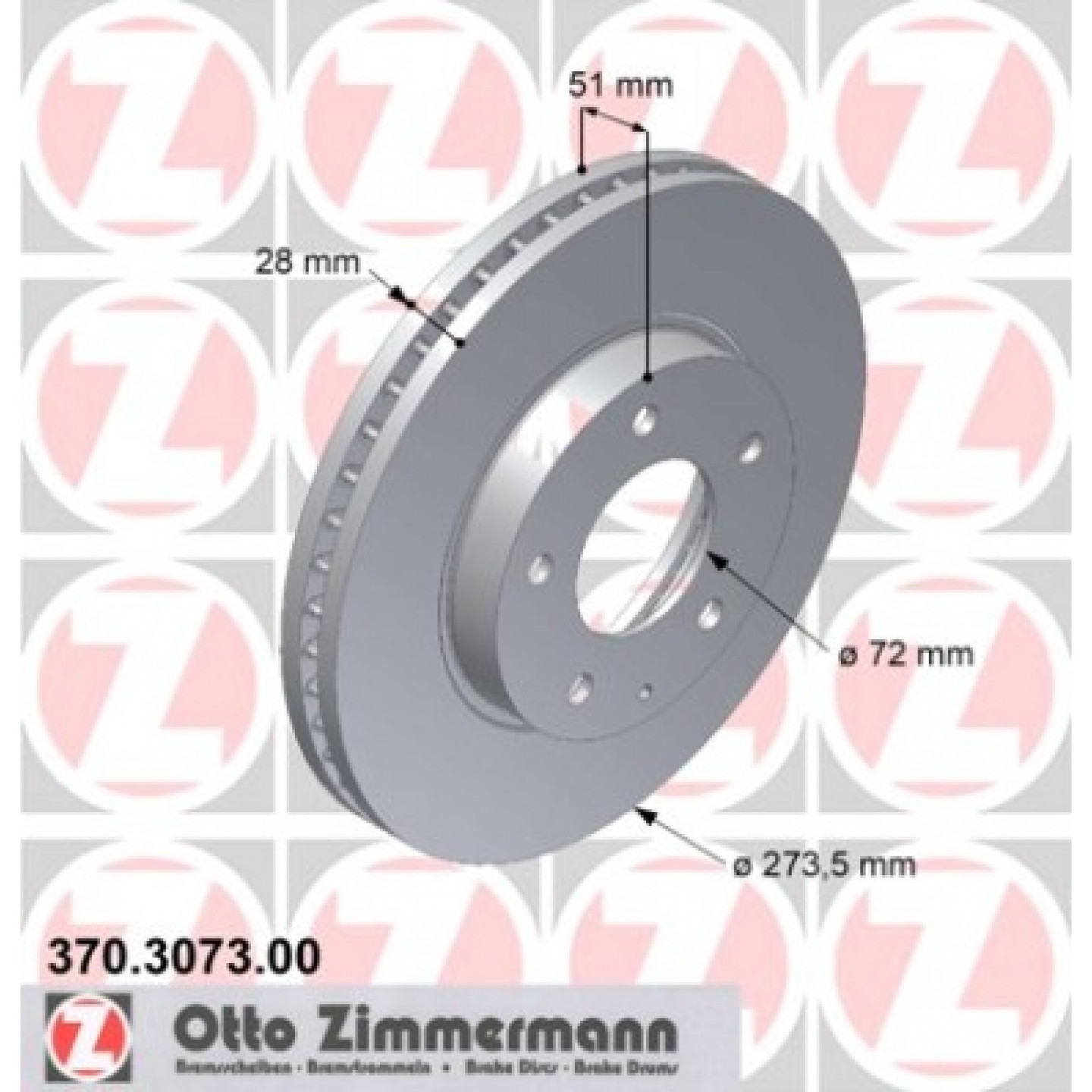 Remschijf ZIMMERMANN 370.3073.00