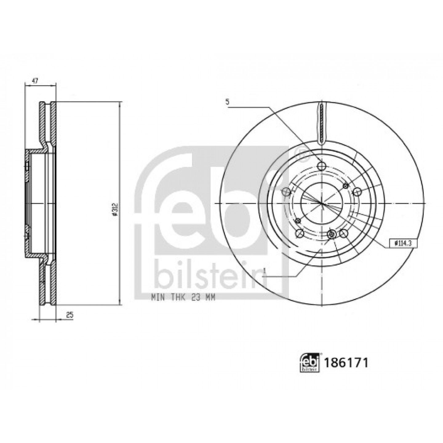 Bremsscheibe FEBI BILSTEIN 186171