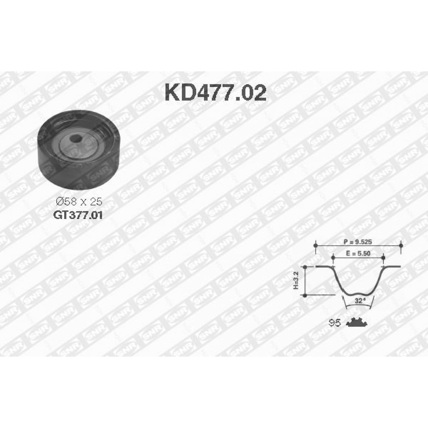 Sada rozvodového řemene SNR KD477.02