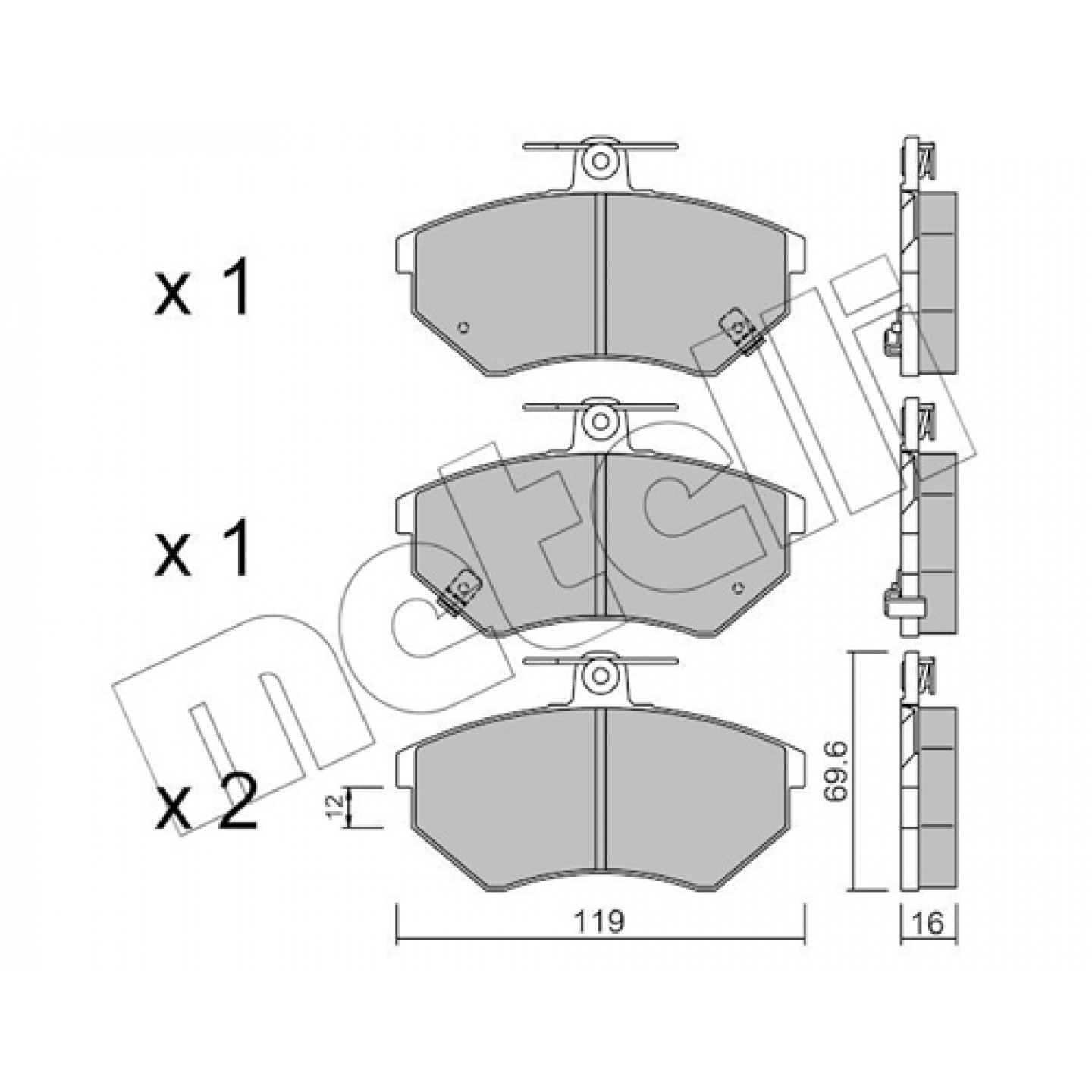 Metelli Kit Pastiglie Freno, Freno A Disco 22-0050-5