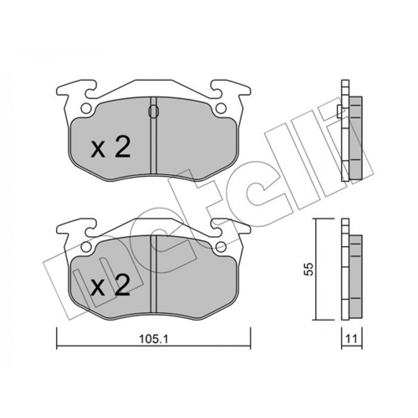 Metelli Kit Pastiglie Freno, Freno A Disco 22-0038-0
