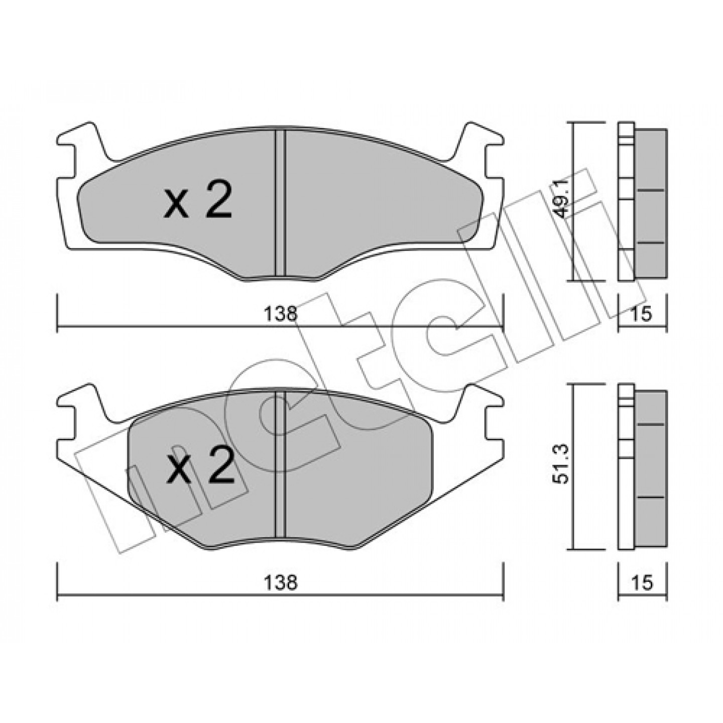 Metelli Kit Pastiglie Freno, Freno A Disco 22-0045-0