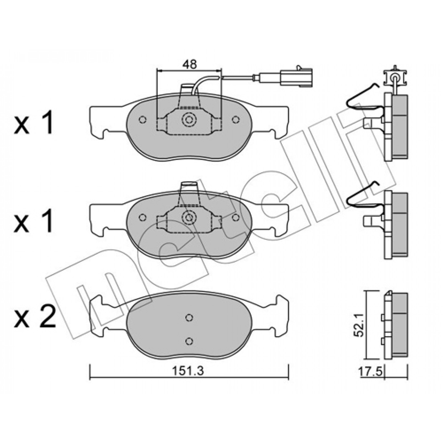Metelli Remblokkenset, Schijfrem 22-0079-0