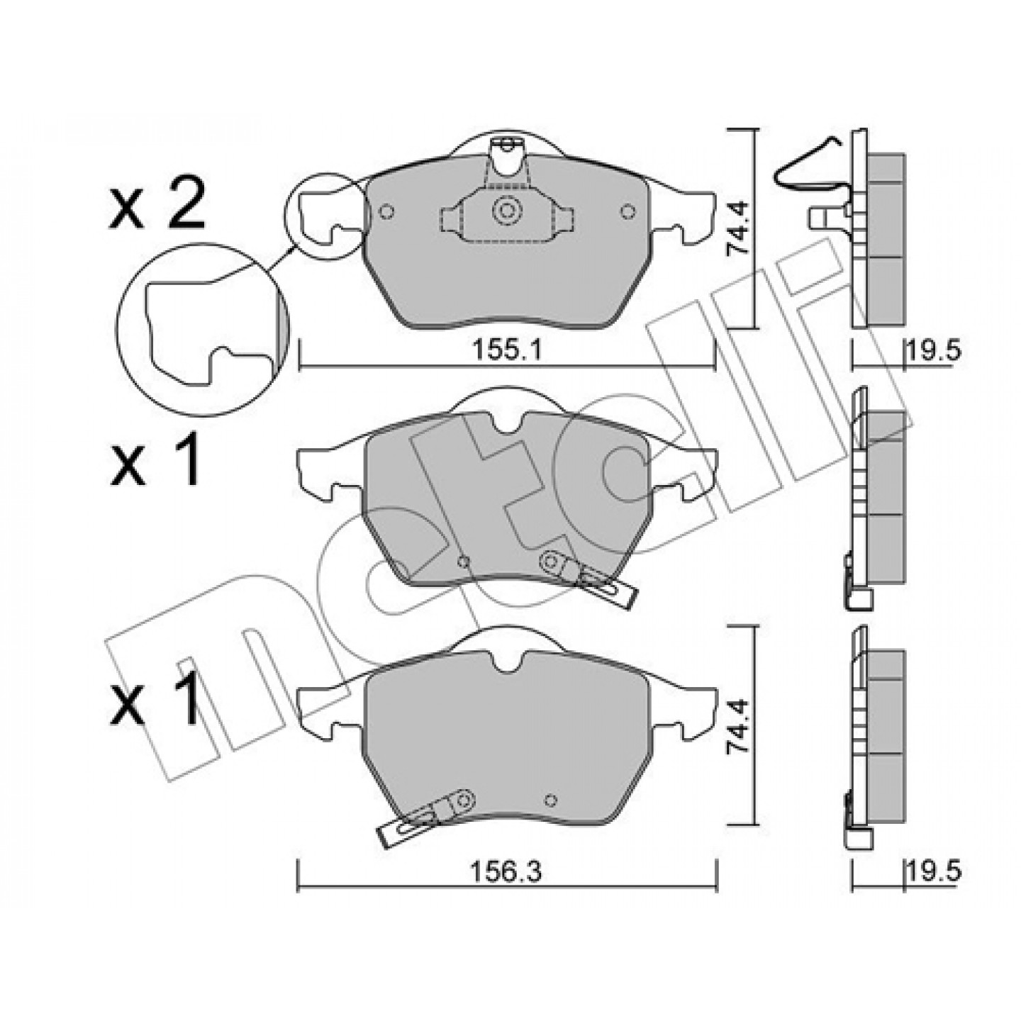 Metelli Kit Pastiglie Freno, Freno A Disco 22-0118-1