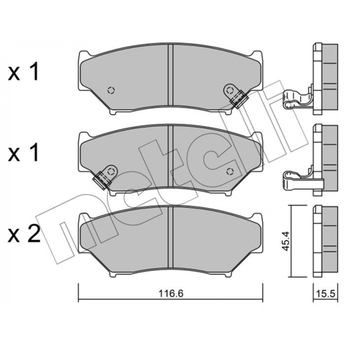 Metelli Kit Pastiglie Freno, Freno A Disco 22-0136-0