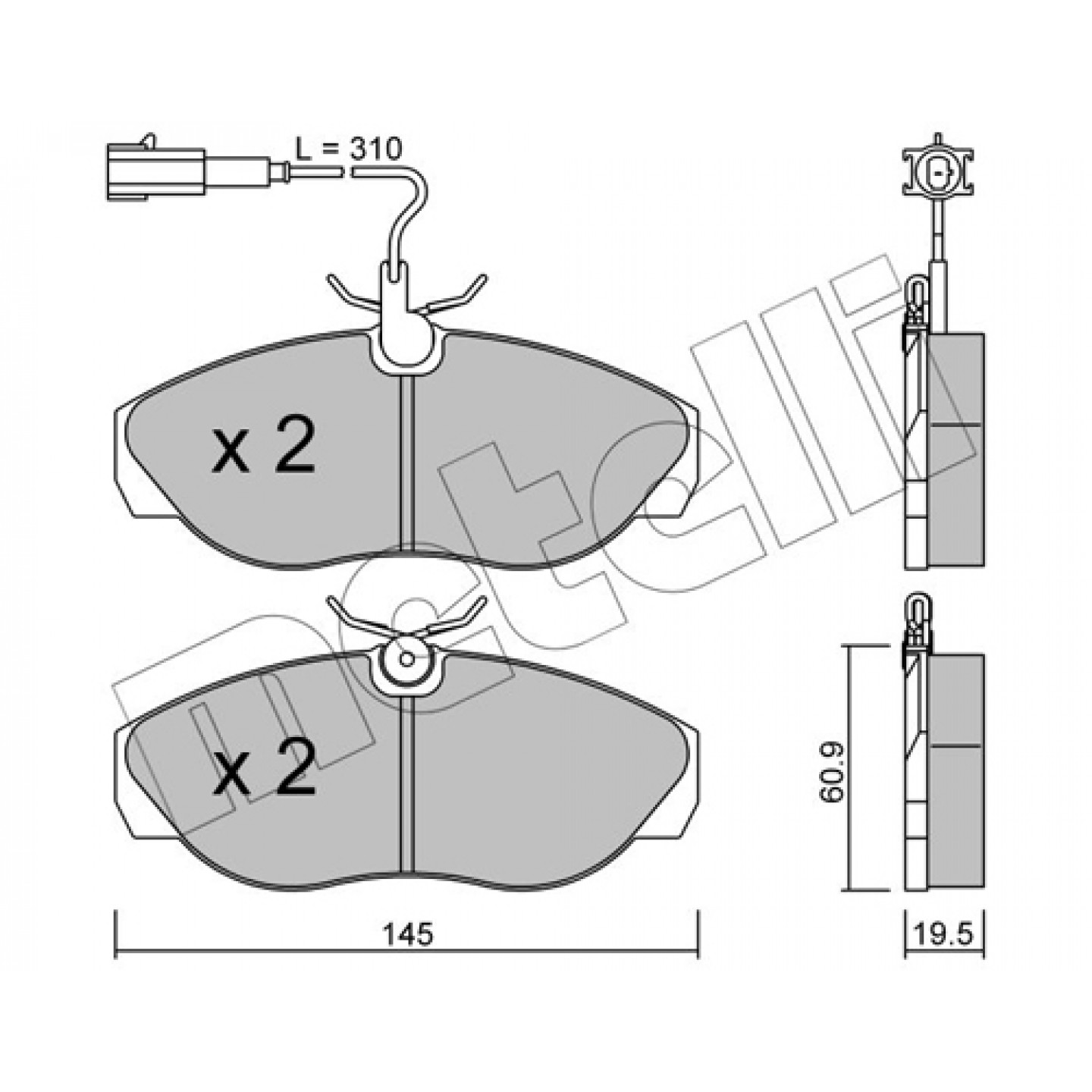 Metelli Kit Pastiglie Freno, Freno A Disco 22-0154-1