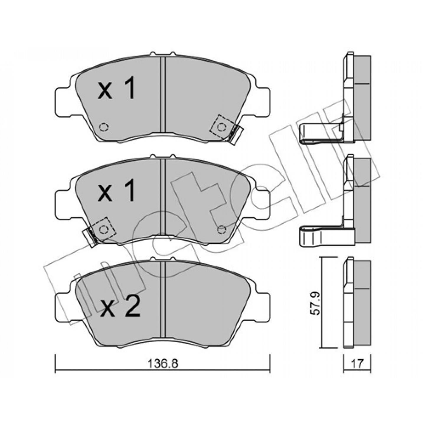 Bremsbelagsatz, Scheibenbremse METELLI 22-0175-0