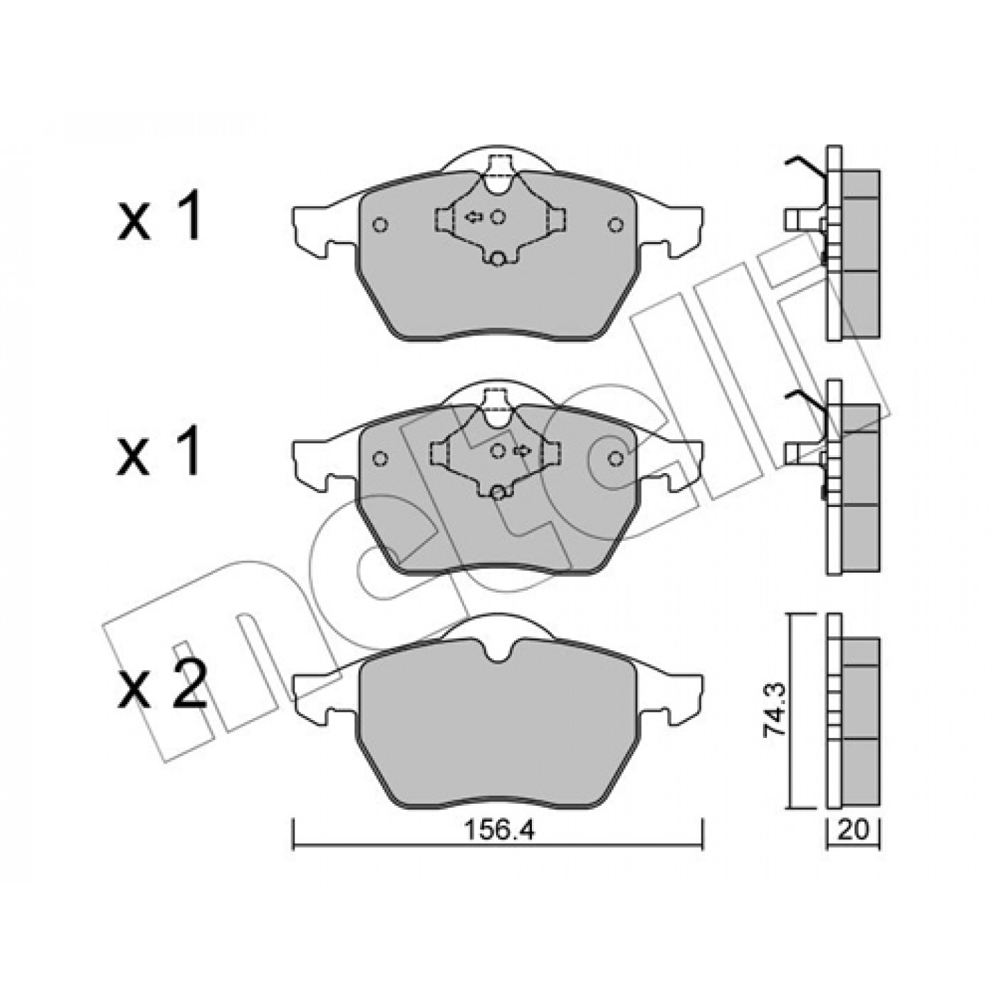Metelli Remblokkenset, Schijfrem 22-0181-1