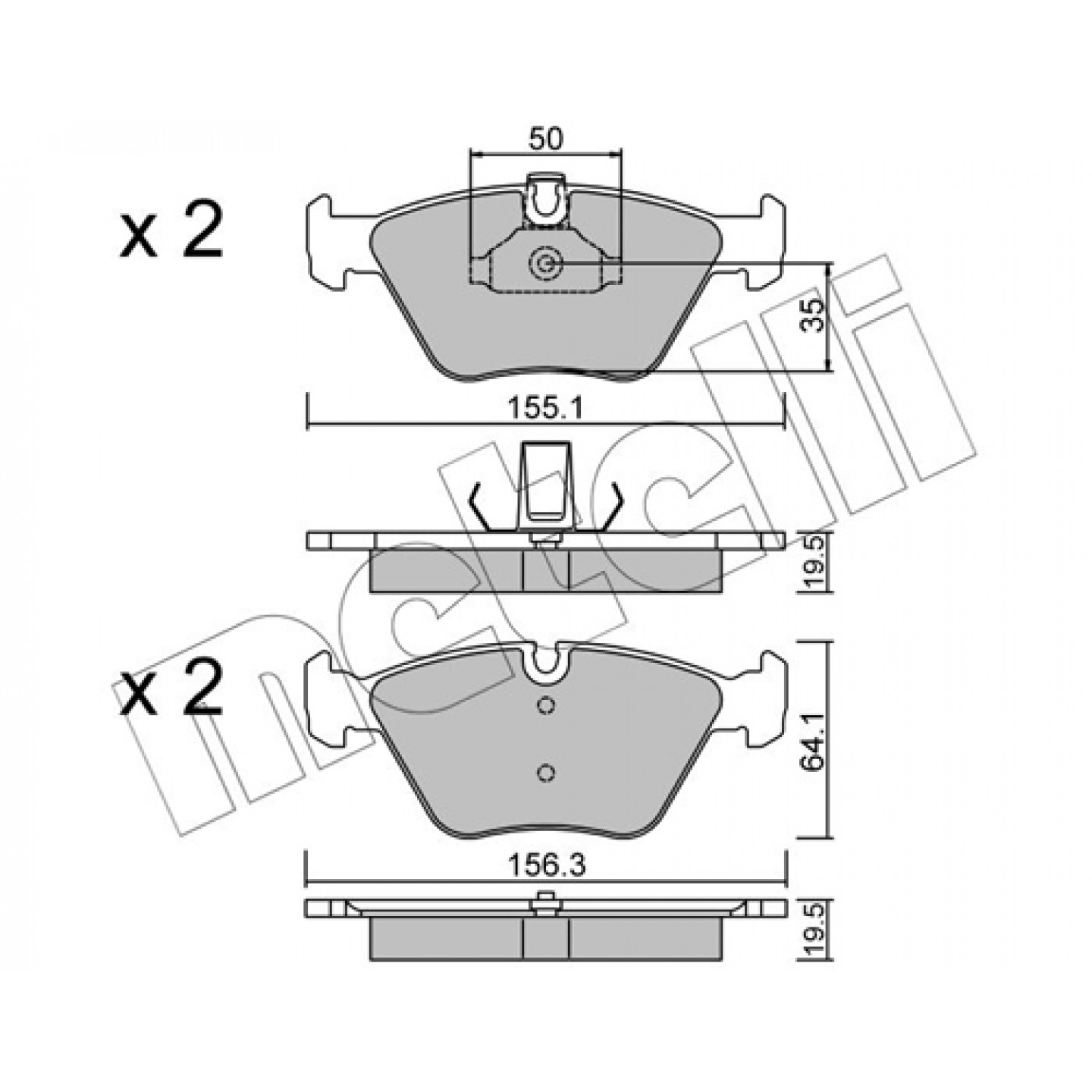 Bremsbelagsatz, Scheibenbremse METELLI 22-0207-0