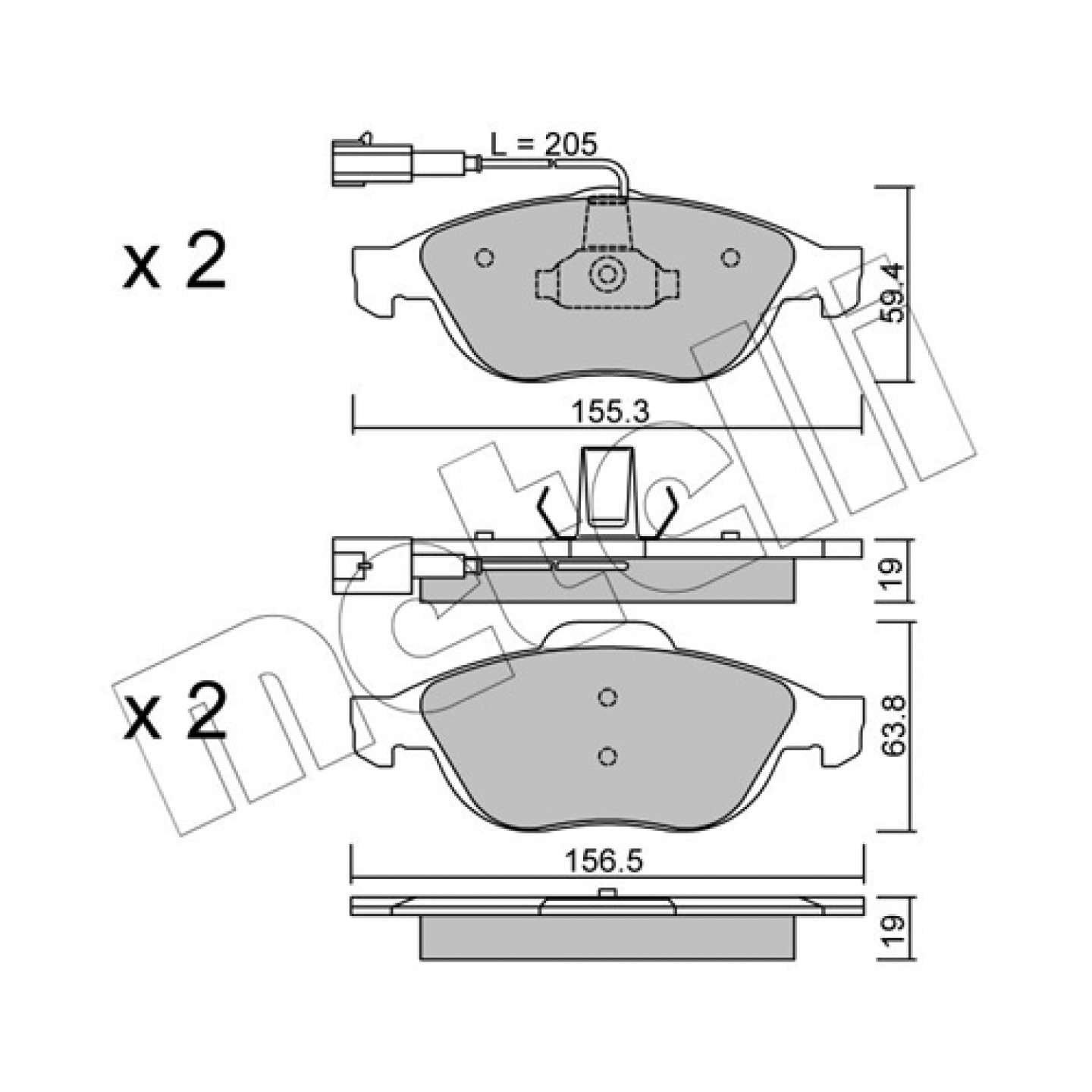 Metelli Kit Pastiglie Freno, Freno A Disco 22-0220-0