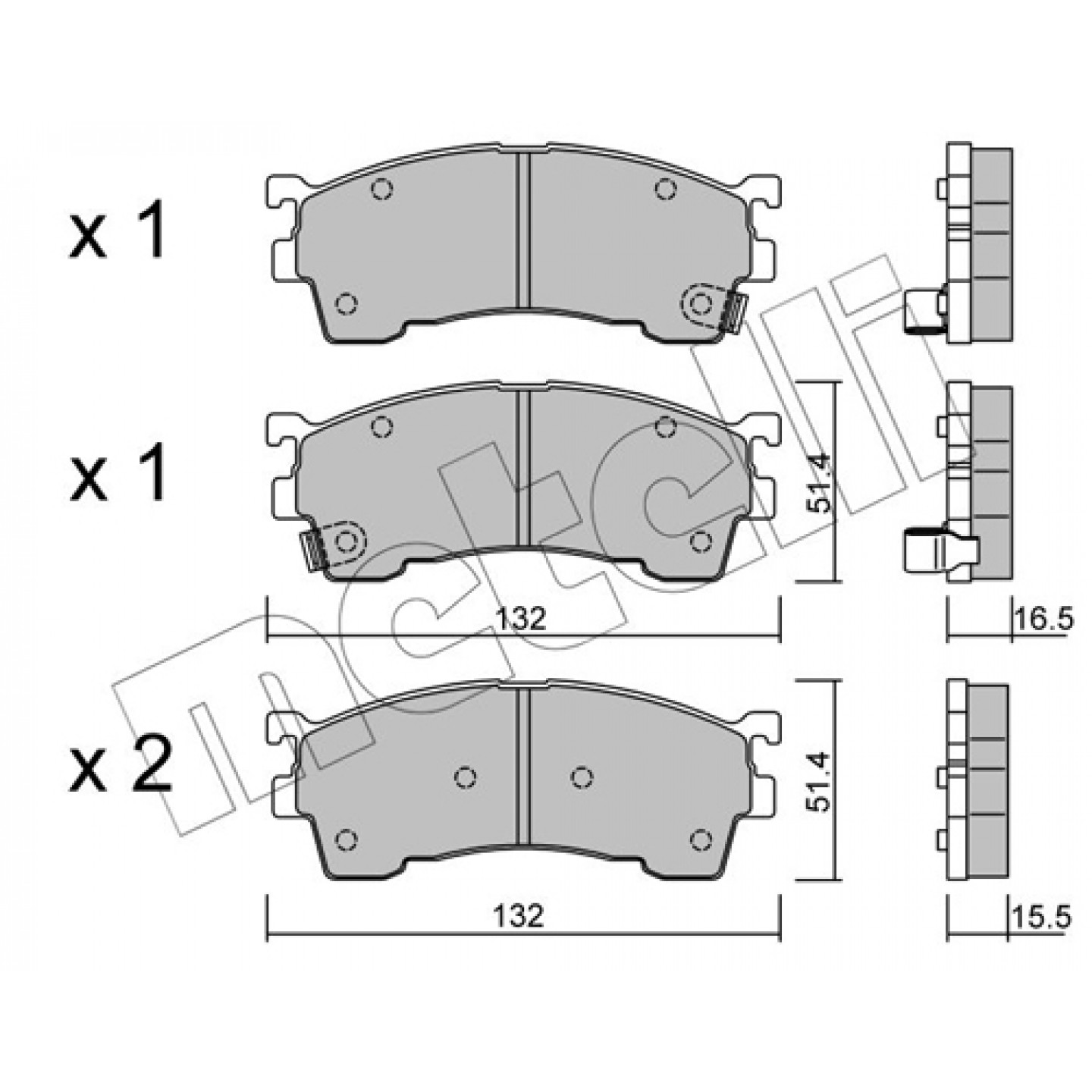 Metelli Kit Pastiglie Freno, Freno A Disco 22-0223-1
