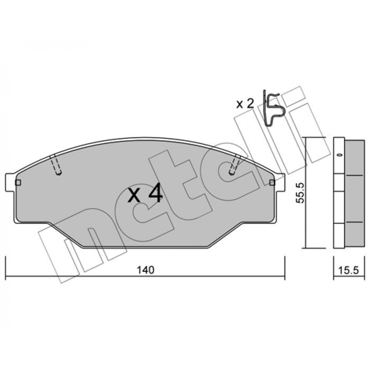 Metelli Kit Pastiglie Freno, Freno A Disco 22-0227-0