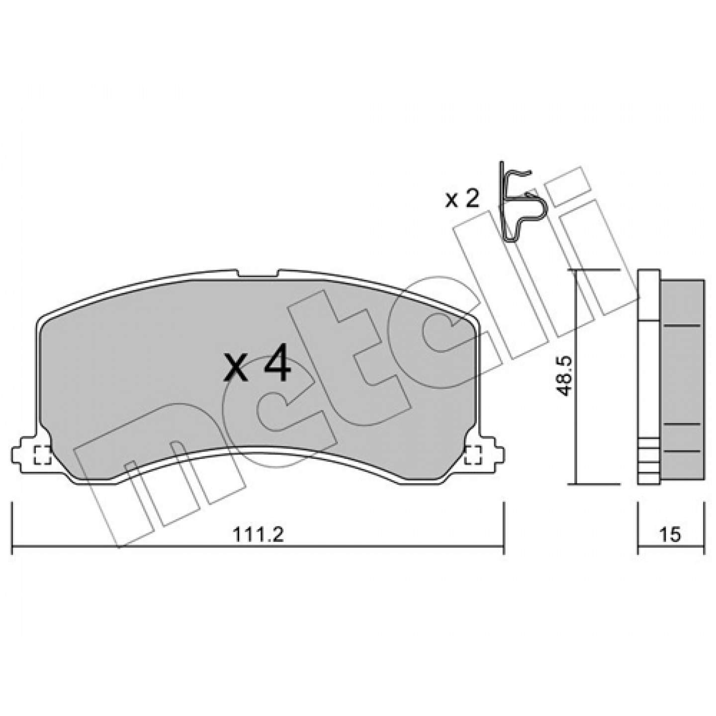 Metelli Kit Pastiglie Freno, Freno A Disco 22-0248-0