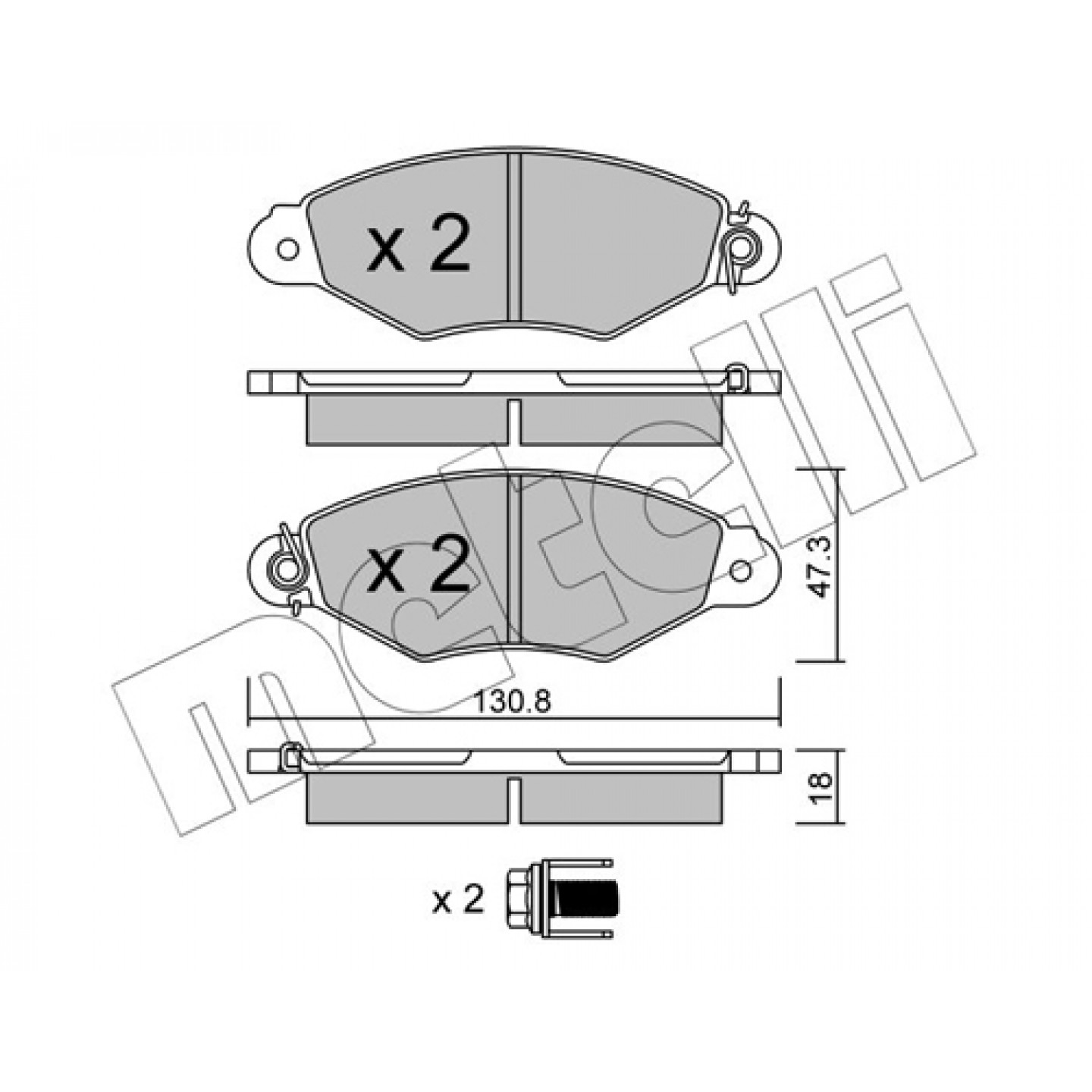 Metelli Kit Pastiglie Freno, Freno A Disco 22-0253-0