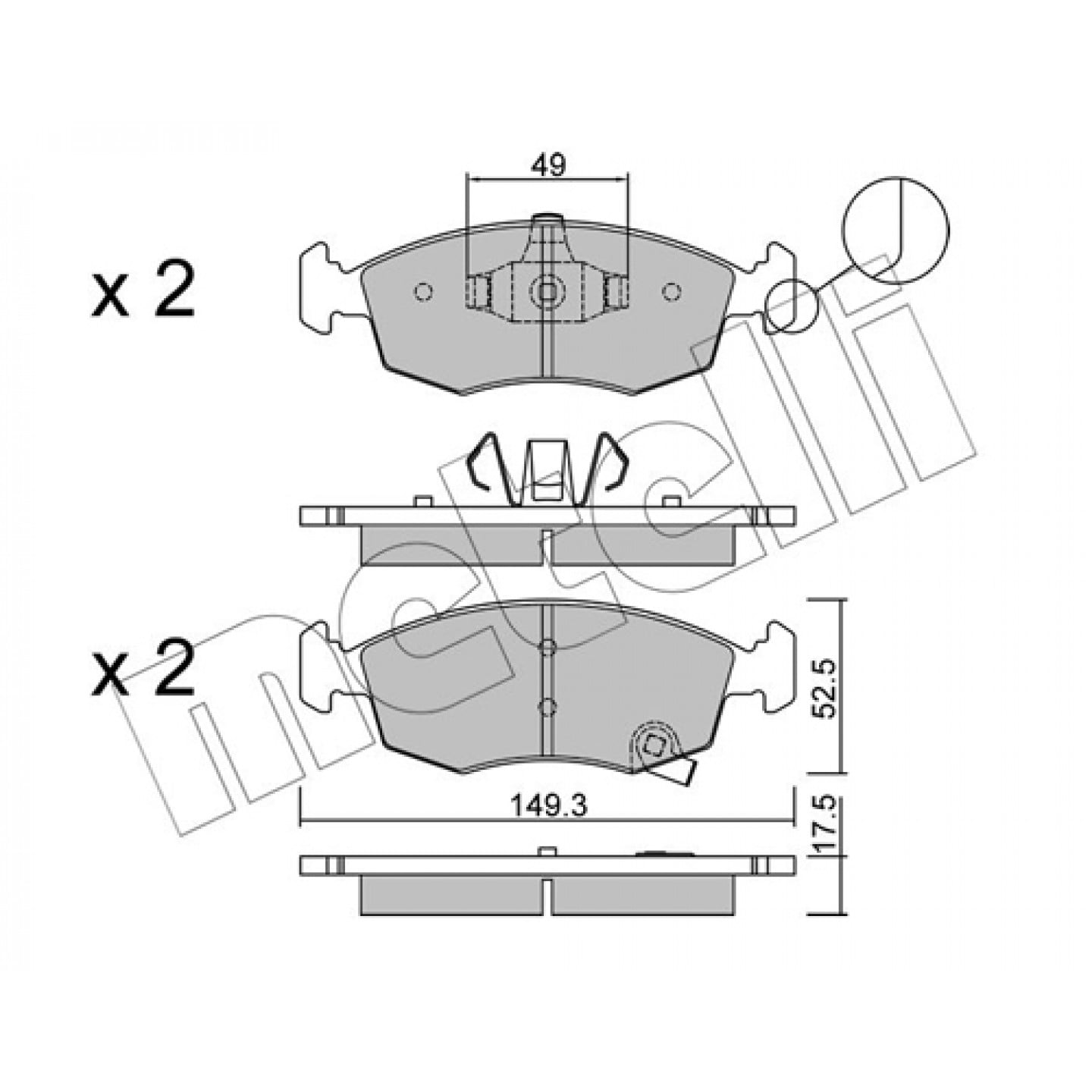 Metelli Kit Pastiglie Freno, Freno A Disco 22-0274-5