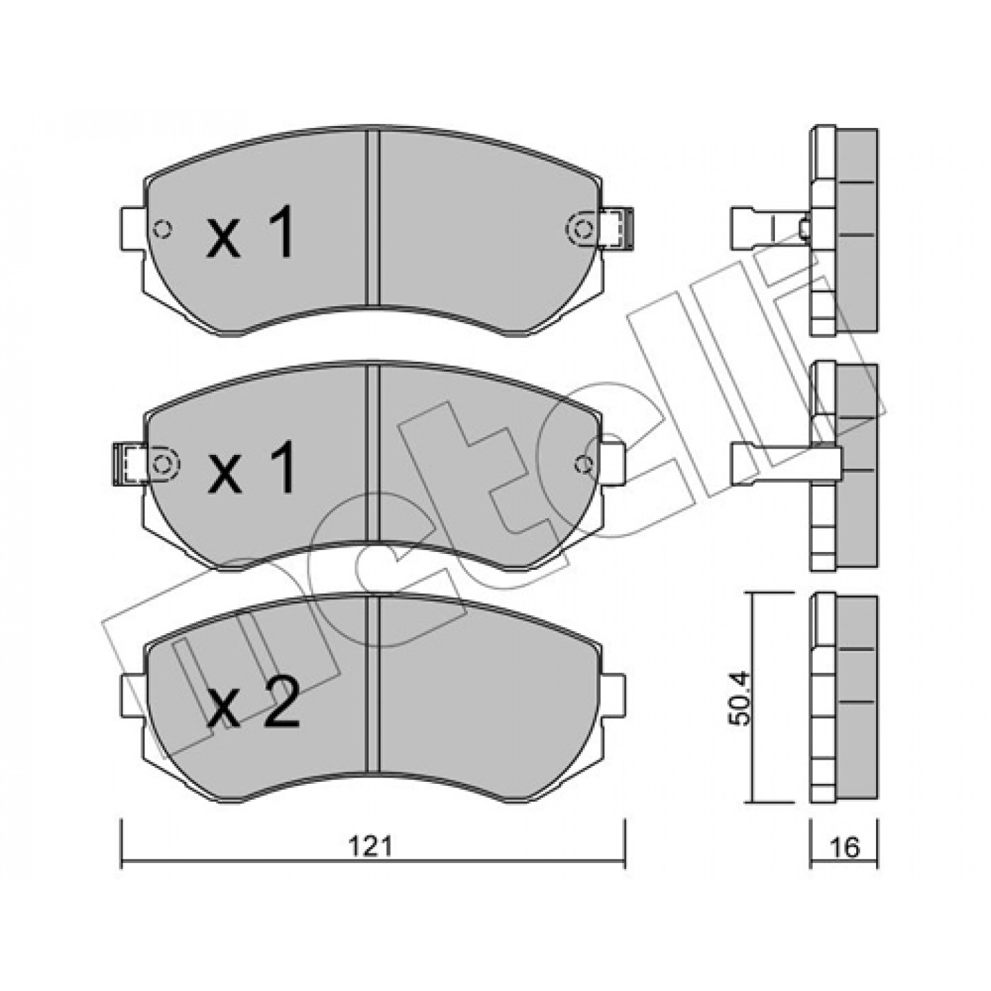 Metelli Kit Pastiglie Freno, Freno A Disco 22-0304-0