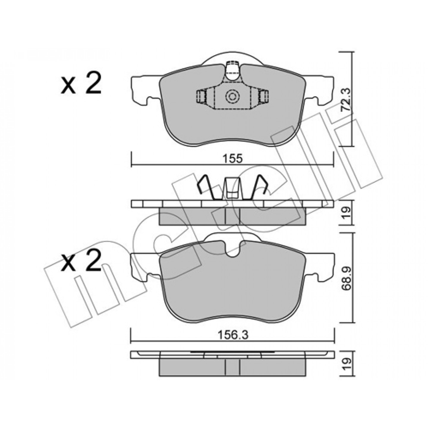 Metelli Remblokkenset, Schijfrem 22-0309-0