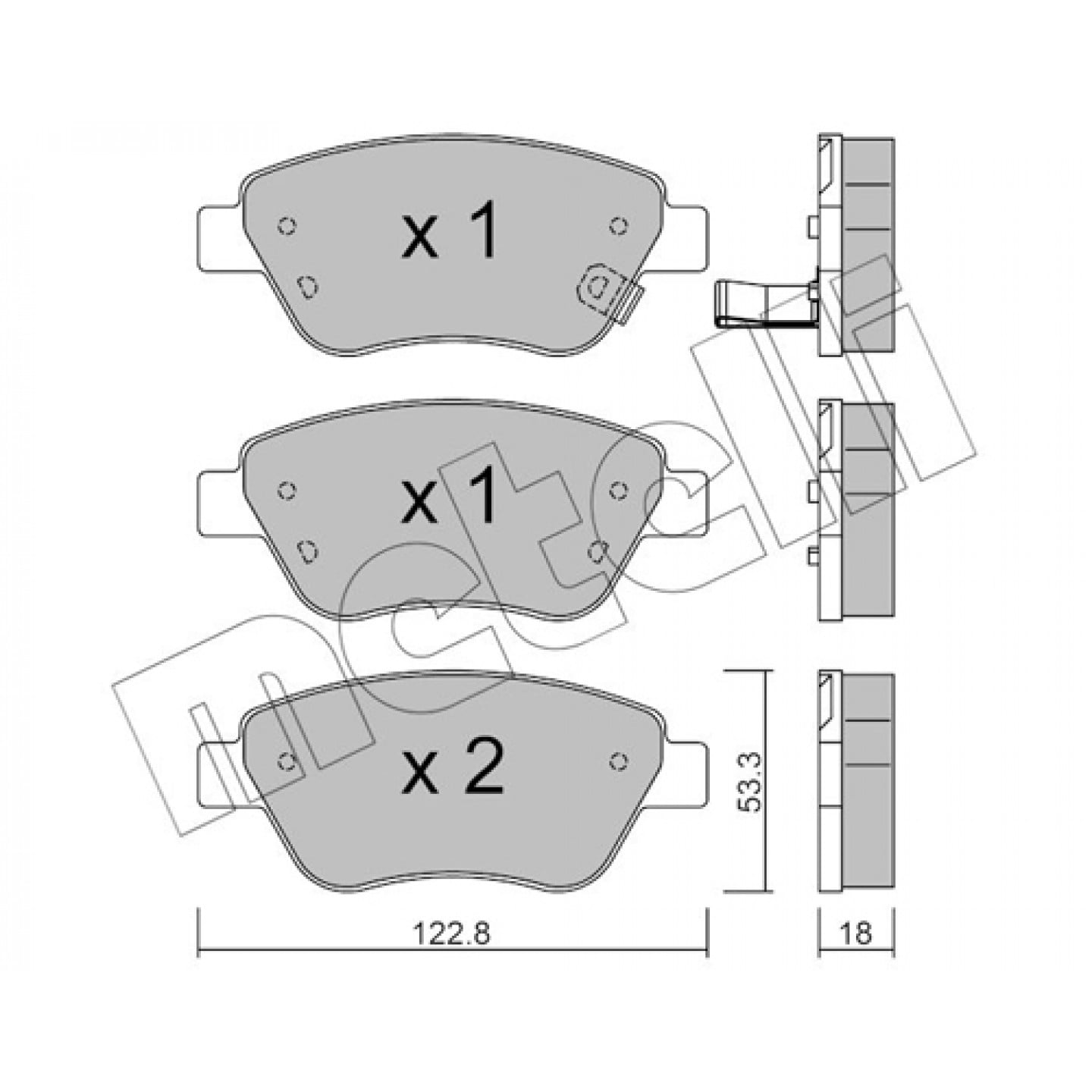 Metelli Remblokkenset, Schijfrem 22-0321-2