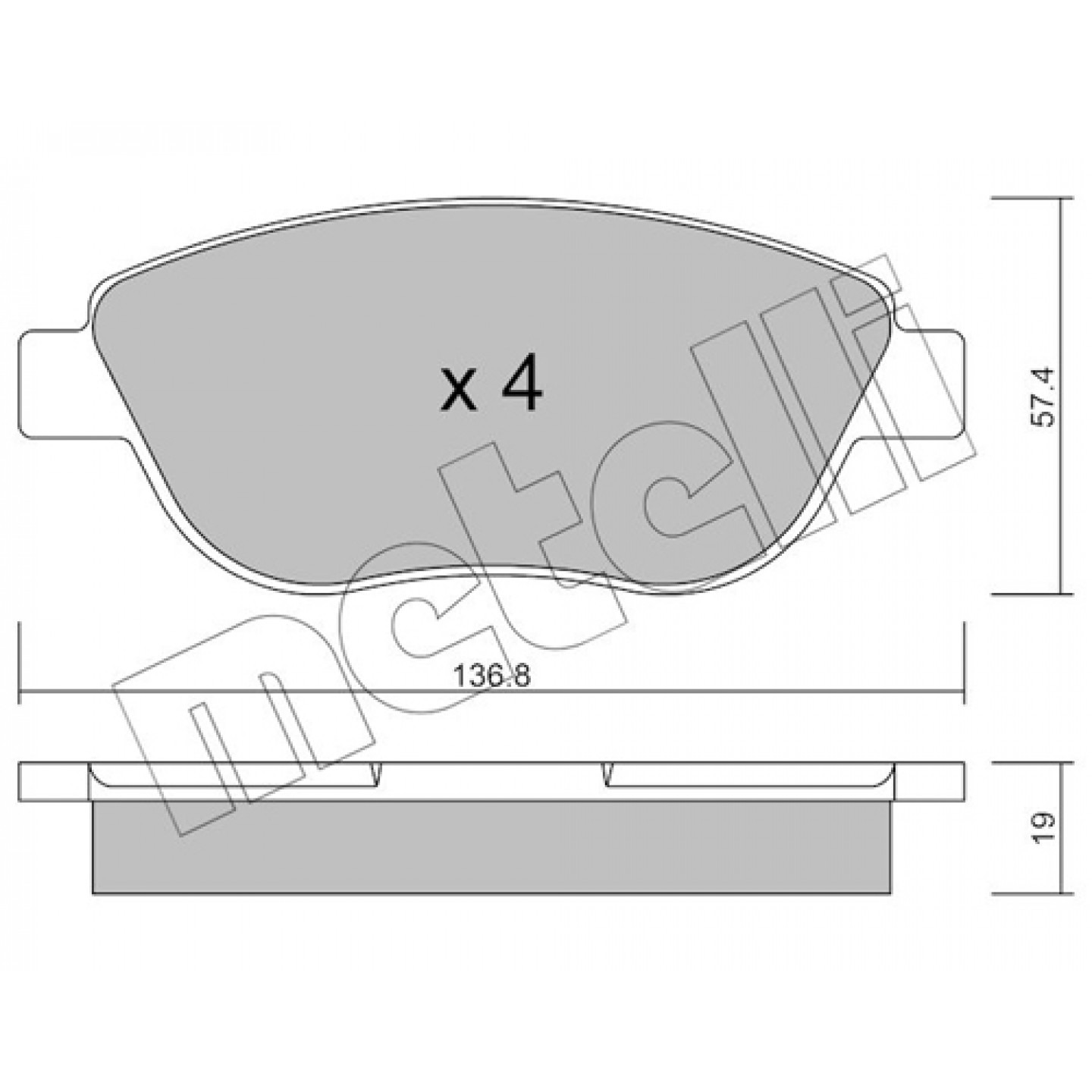 Metelli Kit Pastiglie Freno, Freno A Disco 22-0322-1