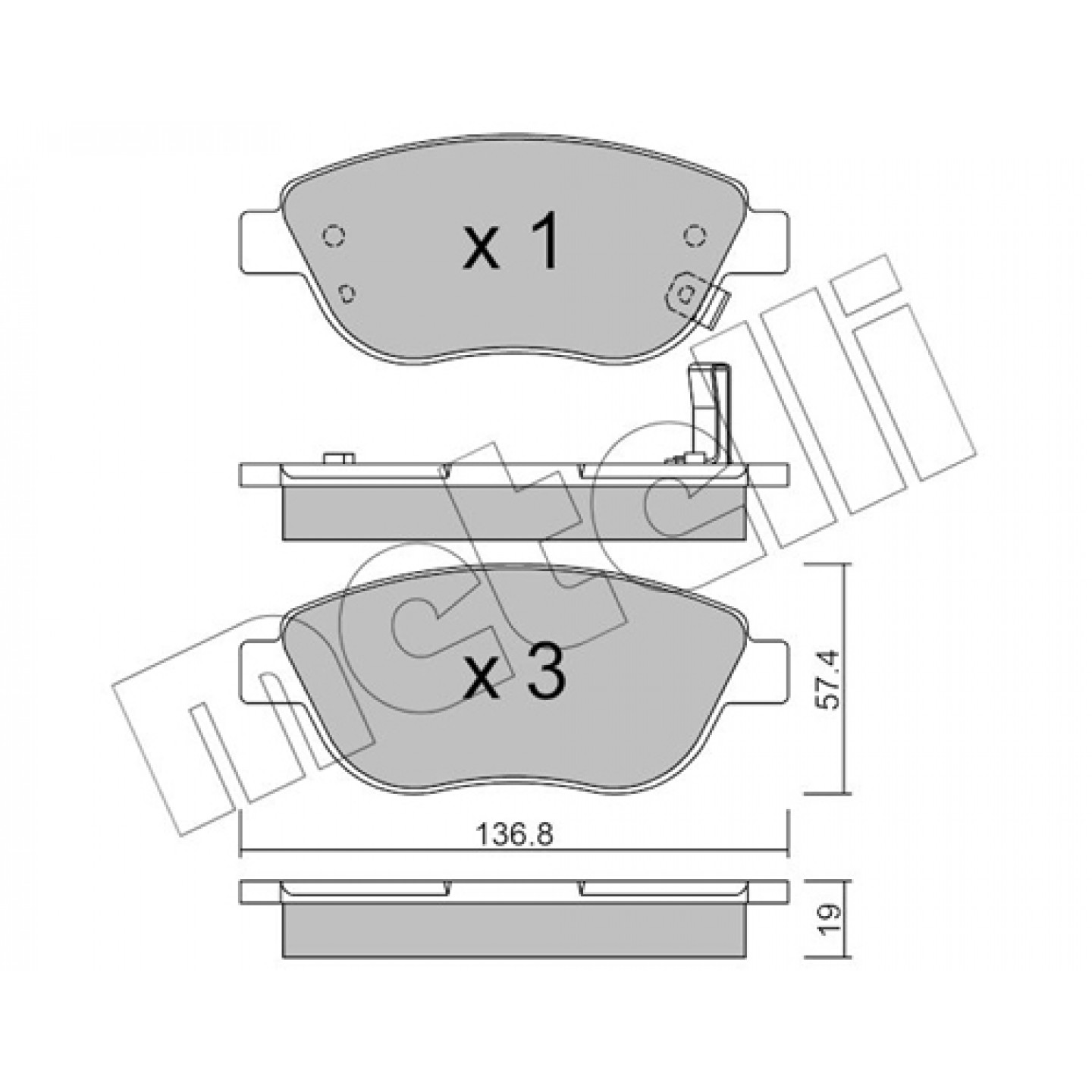 Metelli Kit Pastiglie Freno, Freno A Disco 22-0322-2