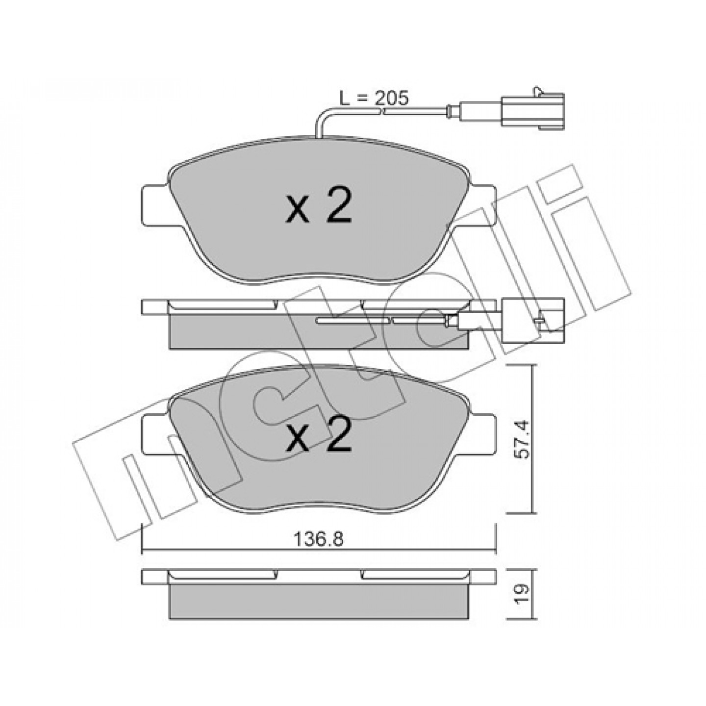 Metelli Remblokkenset, Schijfrem 22-0322-3