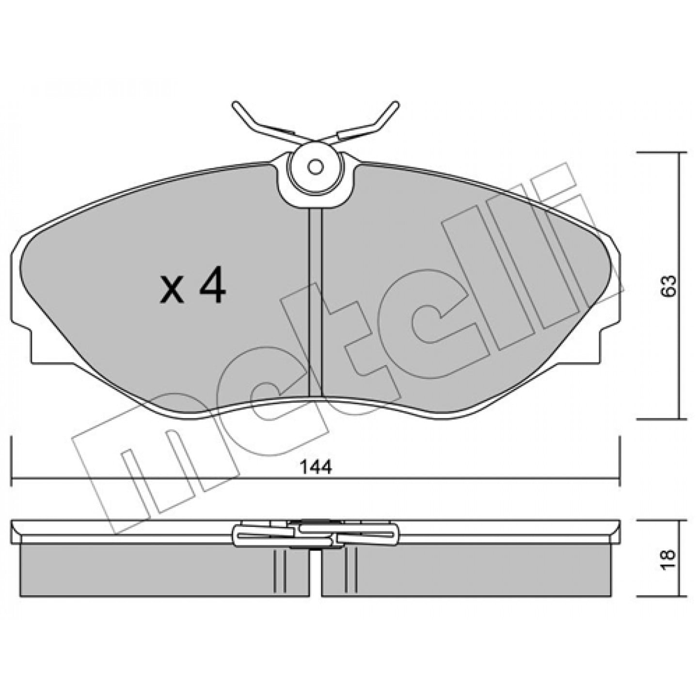 Metelli Kit Pastiglie Freno, Freno A Disco 22-0338-0
