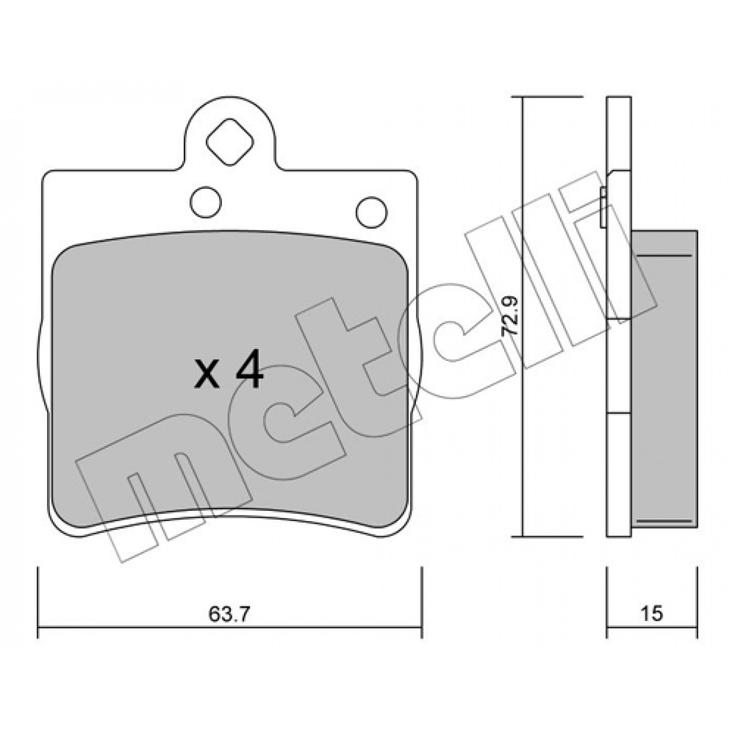 Metelli Kit Pastiglie Freno, Freno A Disco 22-0343-0