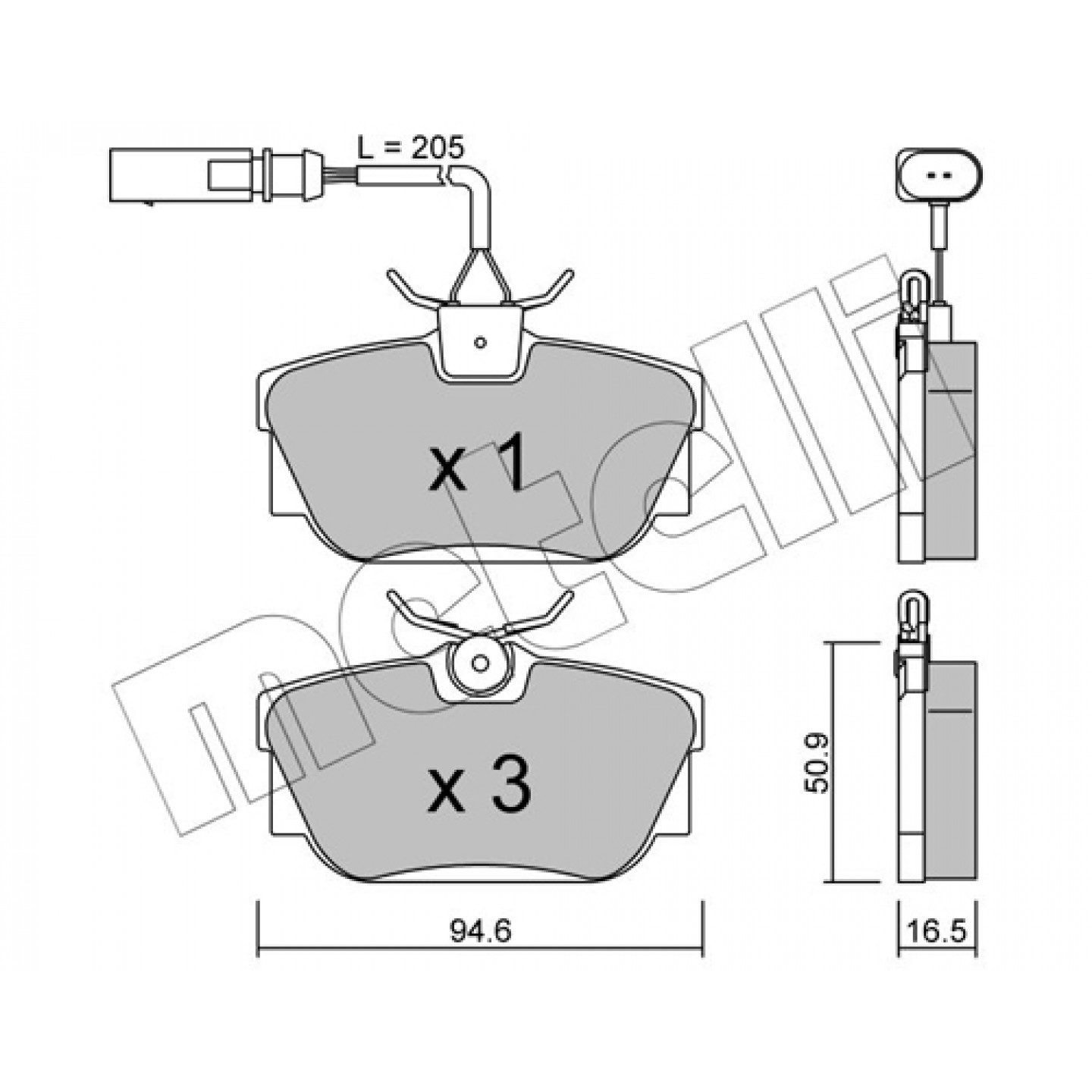 Metelli Remblokkenset, Schijfrem 22-0346-1