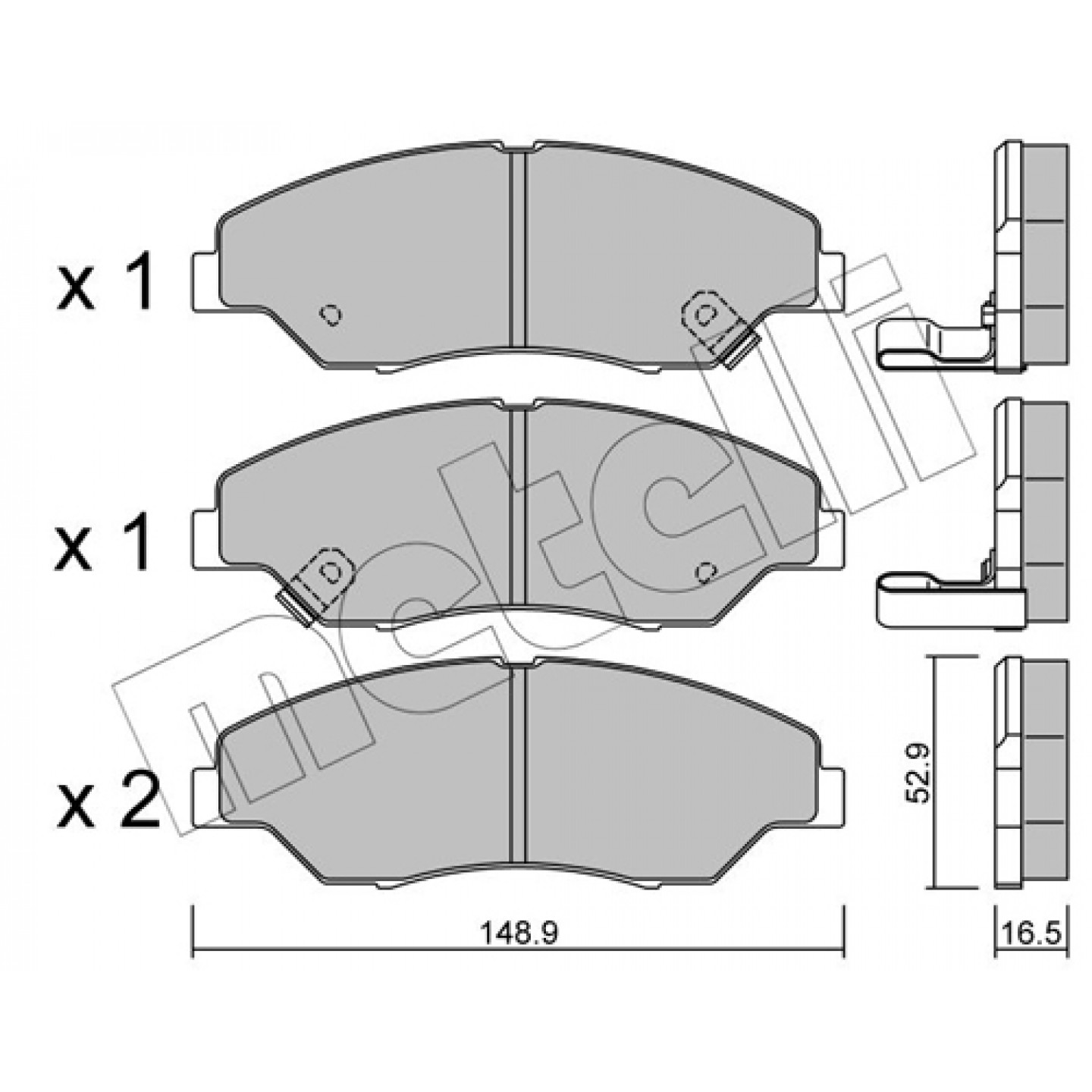 Metelli Remblokkenset, Schijfrem 22-0376-0