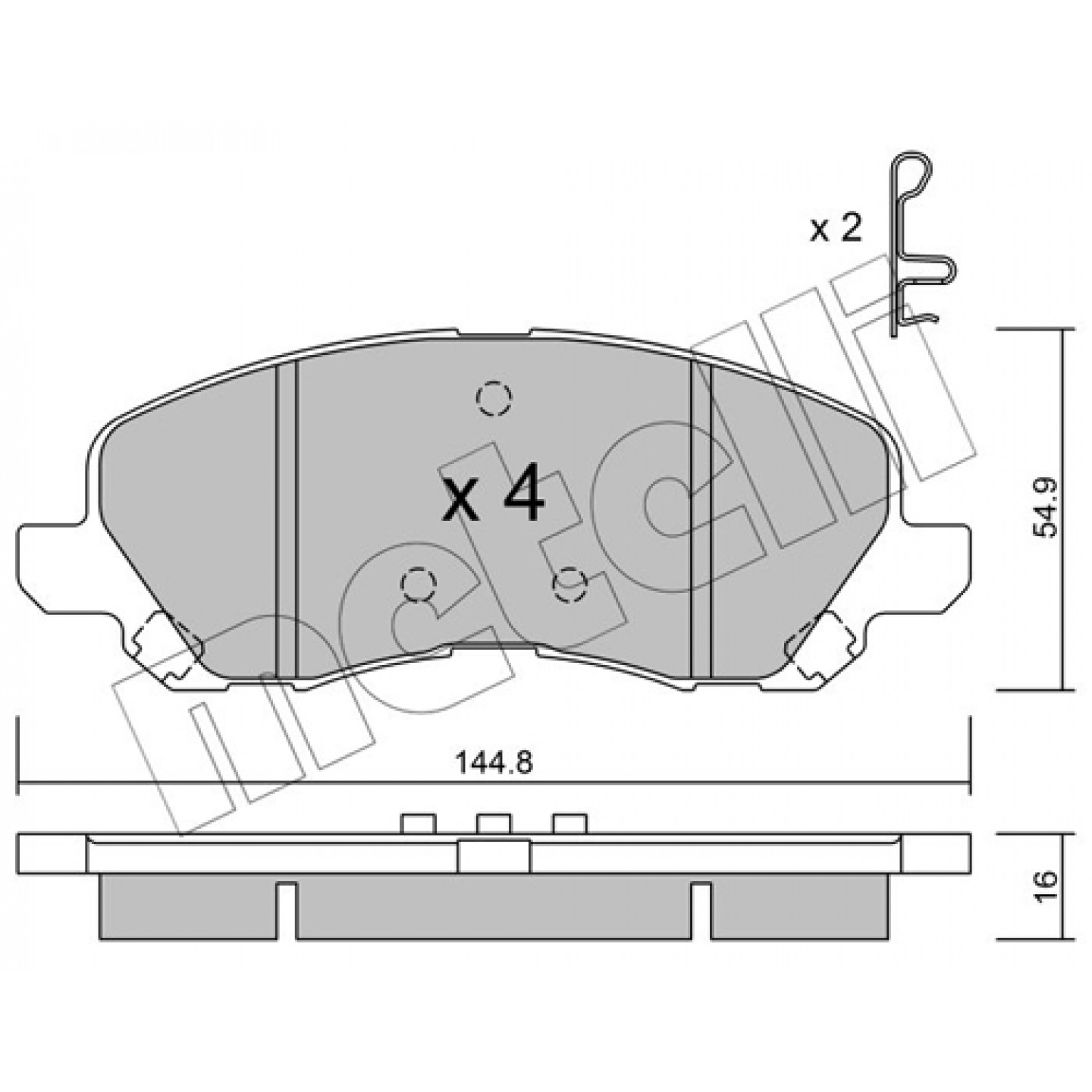 Metelli Kit Pastiglie Freno, Freno A Disco 22-0481-0