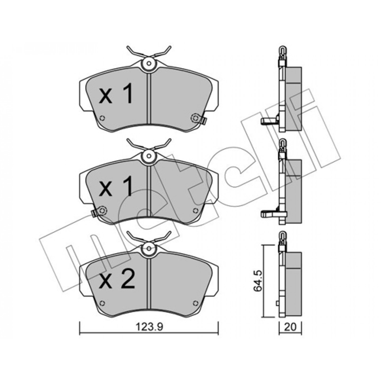 Metelli Kit Pastiglie Freno, Freno A Disco 22-0521-0