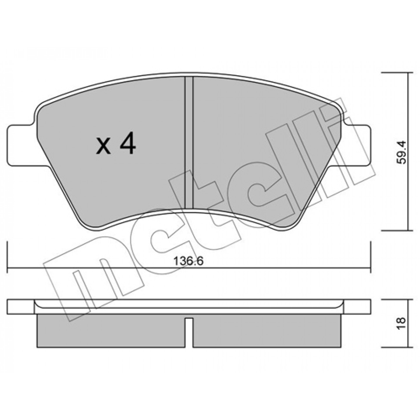 Metelli Kit Pastiglie Freno, Freno A Disco 22-0544-0