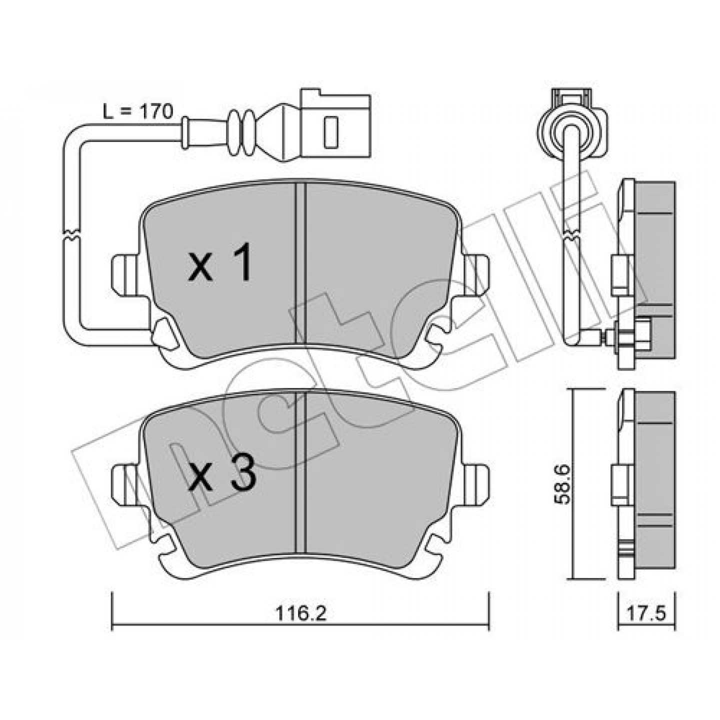 Metelli Kit Pastiglie Freno, Freno A Disco 22-0554-0
