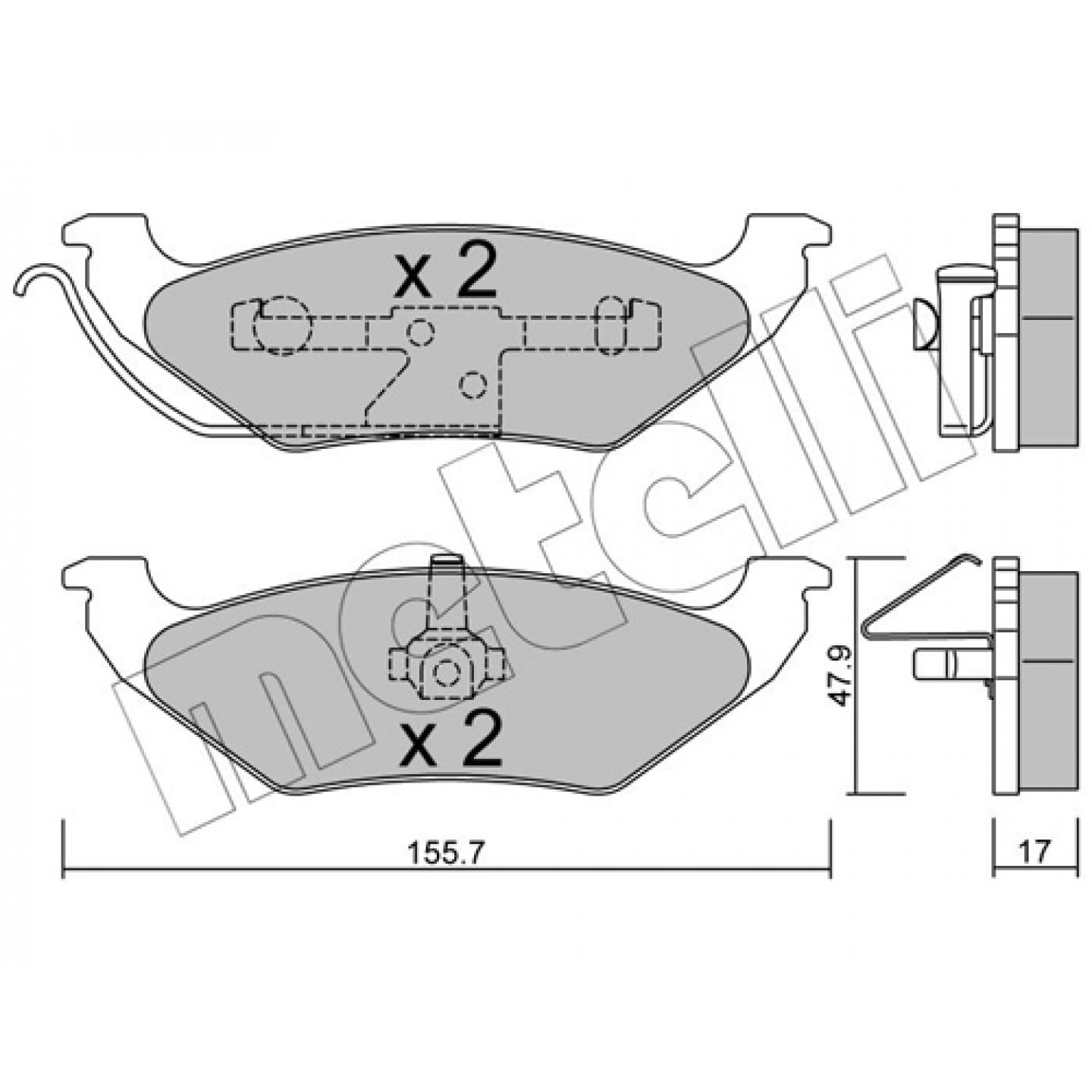 Metelli Kit Pastiglie Freno, Freno A Disco 22-0624-0