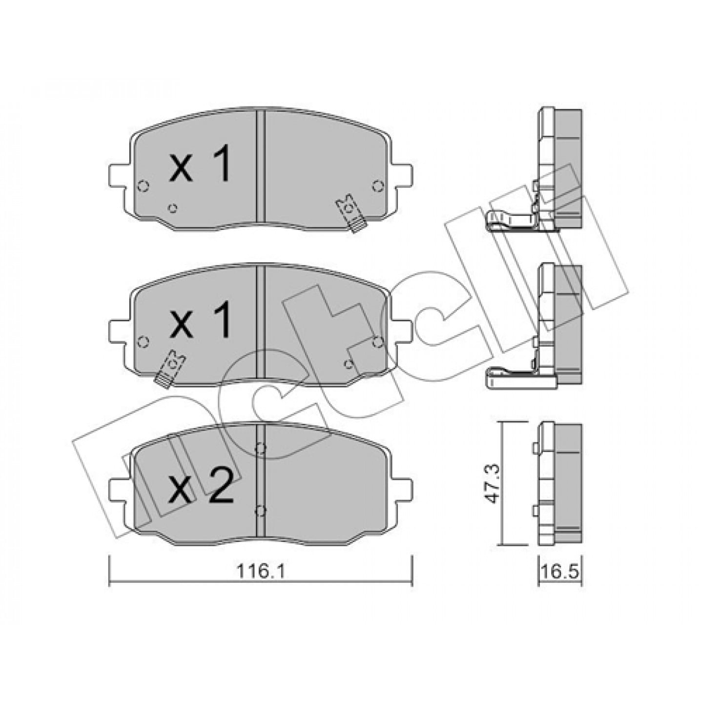 Metelli Remblokkenset, Schijfrem 22-0629-0