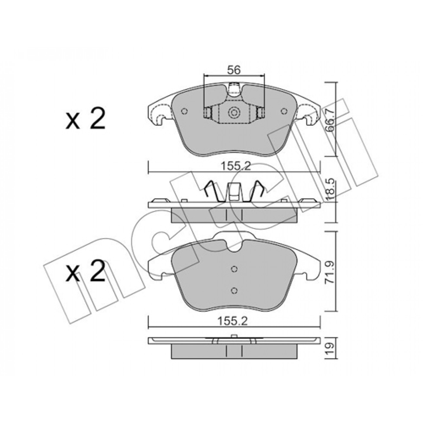 Metelli Kit Pastiglie Freno, Freno A Disco 22-0675-3