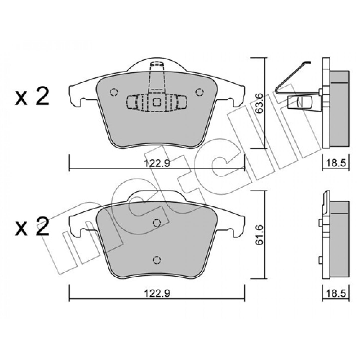 Metelli Remblokkenset, Schijfrem 22-0688-0