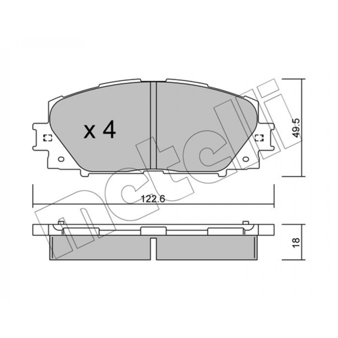 Metelli Remblokkenset, Schijfrem 22-0745-0