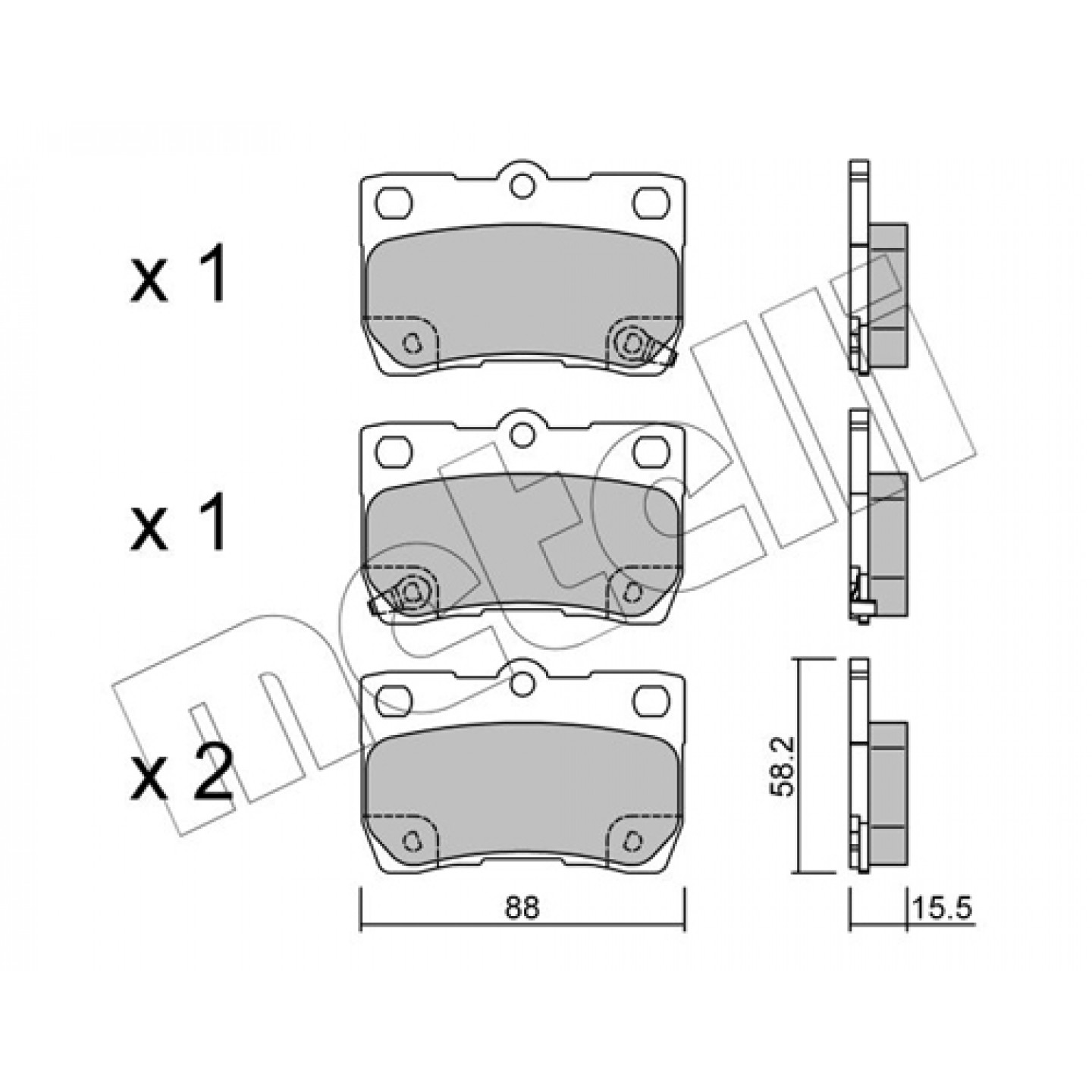 Metelli Remblokkenset, Schijfrem 22-0761-0