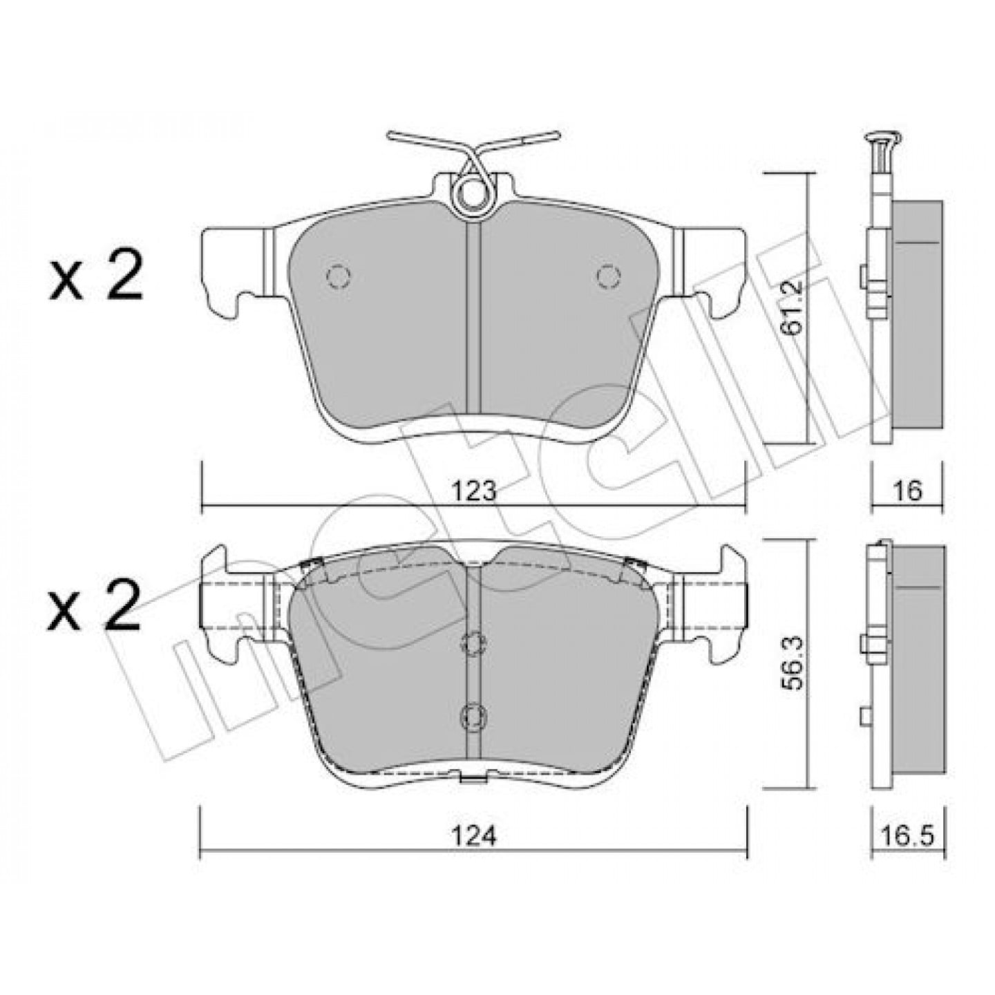 Sada brzdových destiček, kotoučová brzda METELLI 22-0951-2