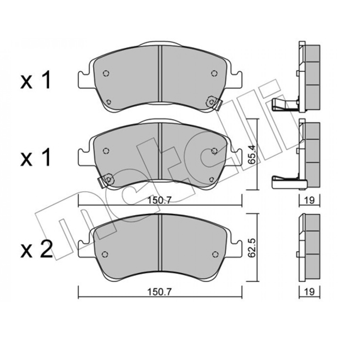 Metelli Remblokkenset, Schijfrem 22-0795-0