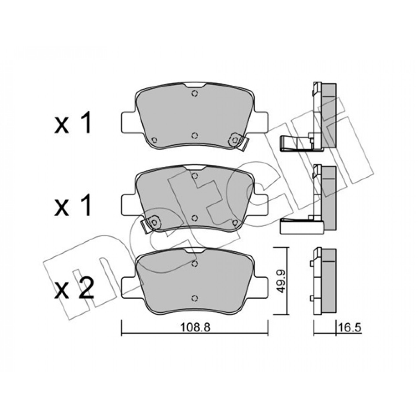 Metelli Remblokkenset, Schijfrem 22-0881-0