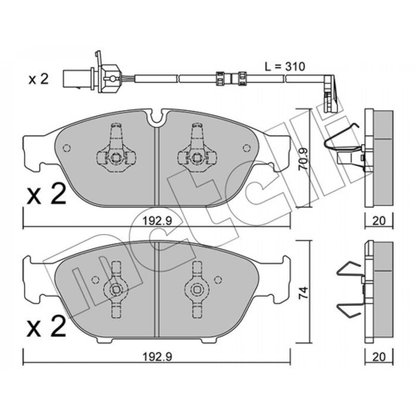 Metelli Kit Pastiglie Freno, Freno A Disco 22-0953-0K